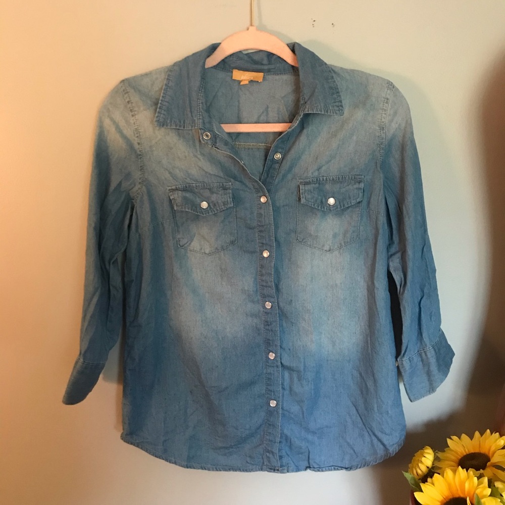 Denim flannel shirt